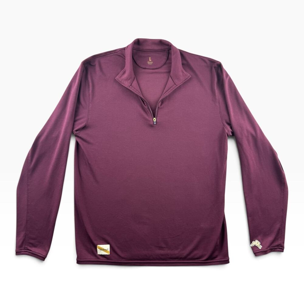 Tracksmith Session Quarter Zip Men's Large Burgundy Maroon Running Pullover